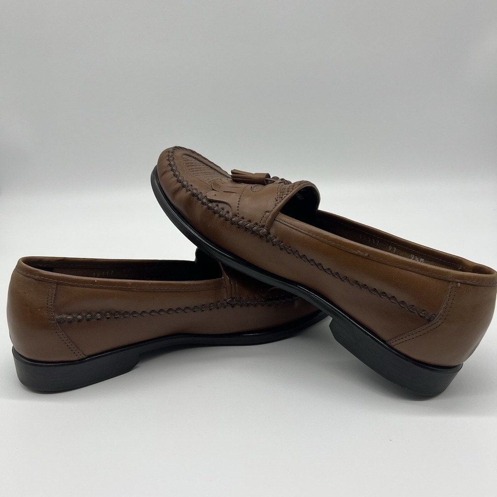 Hush Puppies Men's Loafers Brown Leather Tassel Kiltie Apron Toe Slip On 9.5M - Picture 10 of 16